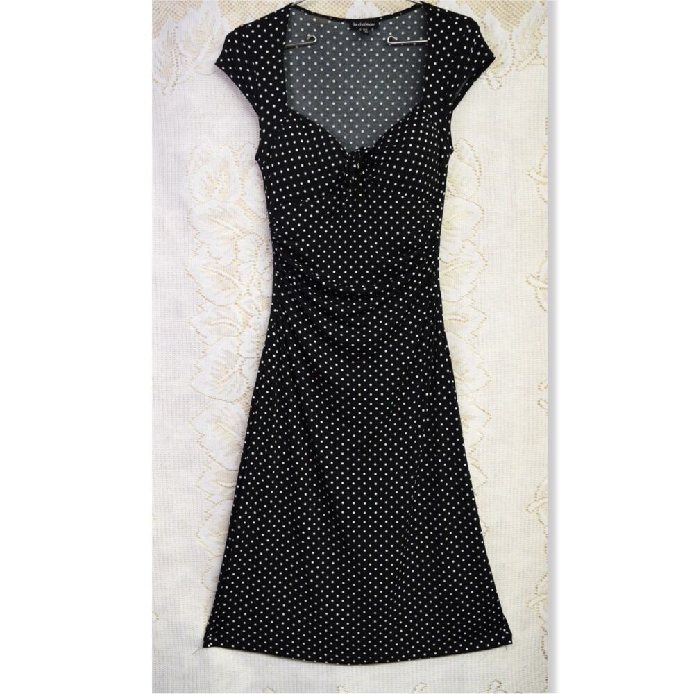 Le Chateau Womens Size XS Polka Dot Vintage Inspired Dress Y2K Pinup Rockabilly